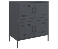 vidaxl aparador de acero gris antracita 68x39x79 cm