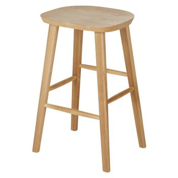 Taburete alto de fresno macizo, asiento a 65,5 cm