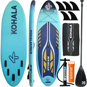 Kohala Tabla Paddle Surf Hinchable Stream River 9’8” (±295x85 Cm) | Pack Completo Con Bolsa, Remo, Hinchador Y Accesorios