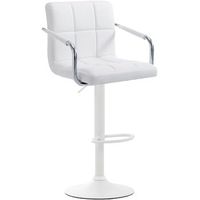 taburete de bar reposapies en sintetico blanco patas trompeta en metal blanco mate tdb10529