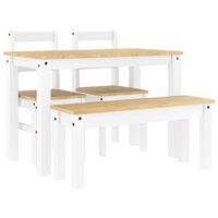 juego de comedor panama 4 pzas madera maciza de pino blanco vidaxl