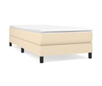 estructura de cama box spring tela color crema 100x200 cm
