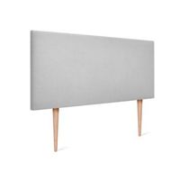 cabecero de tela aqualine liso 95x105cm con patas camas 90 - gris perla