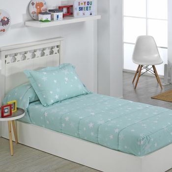 Edredón Ajustable Cama Nido Stars Agua (antes Rayas Azul) Color Azul Talla Cama 90