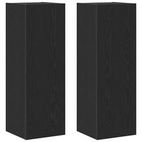 mueble para tv de pared 2 piezas roble negro 305 x 30 x 90 cm