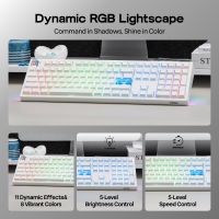 teclado para juegos epomaker he108 100  ansi con conexion inalambrica de tres modos diseno ergonomico tecnologia hall effect actuacion ajustable de 0005 mm y sistema socd
