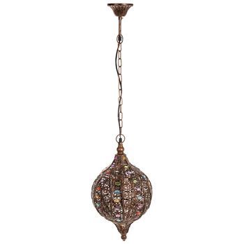 Lámpara De Metal Cristal Acrilico De Colores D27x47h Cm