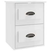 mesita de noche  mesa auxiliar  mesilla de pared blanco brillante 415x36x53 cm