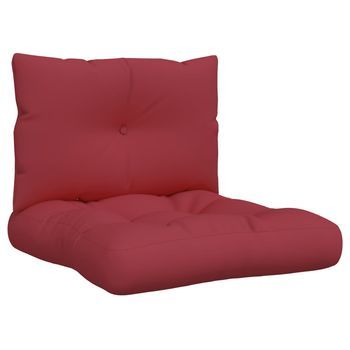 Cojines Para Palets 2 Unidades Tela Rojo Tinto Vidaxl
