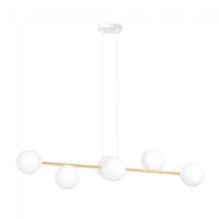 lampara de techo cuaron ii opal 6 luces