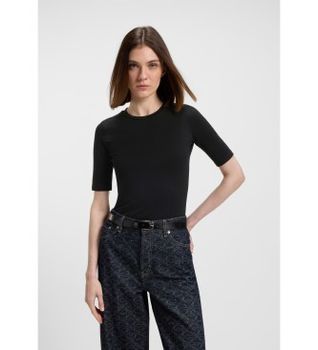 HUGO para mujer. 50515019 Camiseta Darnelia negro (S), Casual, Poliéster, Manga corta