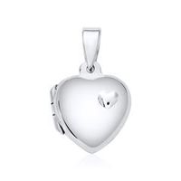 relicario corazon grabado de plata 925 parcialmente satinada