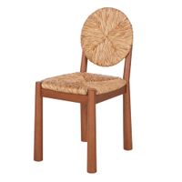 silla de comedor de hevea fresno y junco trenzado
