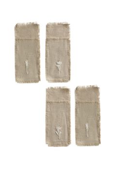 Funda de cubiertos (set de 4 uds) Lino Piedra 21x8
