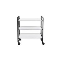 carrito auxiliar plegable bauhaus negro con ruedas r 3 niveles y 3 posicionesblanco