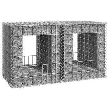 Cestas Postes De Gaviones 2 Unidades | Gavión Para Piedras | Gavión Decorativo Hierro 50x50x60 Cm Cfw596761