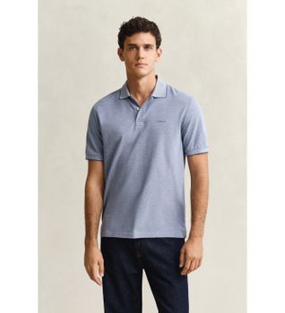 Gant para hombre. 2014102 Polo en dos tonos azul (S), Casual, Algodón, Manga corta