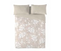sandal - funda nordica estampada cama 180 - algodon extrasuave - incluye 2 fundas de almohada - light leaves beig