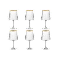 copas de vino con borde dorado 360 ml - paquete de 6