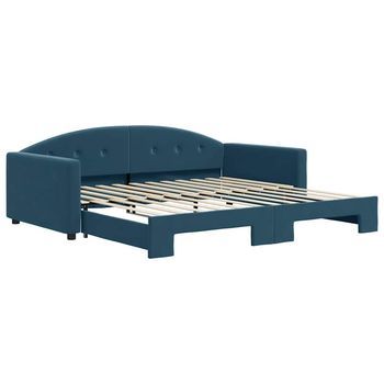 Sofá Cama Nido Terciopelo Azul 100x200 Cm Vidaxl