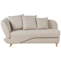 chaise longue de tela con cojines espacio de almacenamiento izquierdo beige meri ii