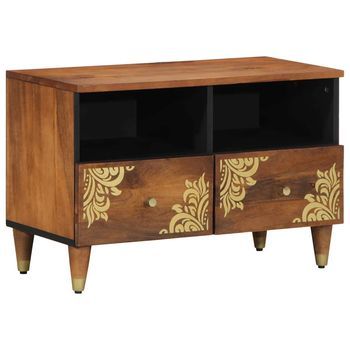 Mueble De Tv Marrón Miel 70 X 33 X 46 Cm Madera De Mango Maciza Vidaxl