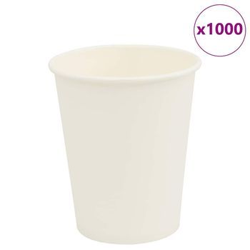 Tazas De Café De Papel 1000 Uds 8oz 200ml Blanco Vidaxl