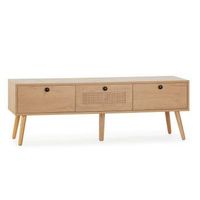 mueble tv bella 3 puertas color roble