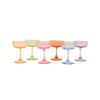 juego de 6 copas de vidrio de colores 10x13cm