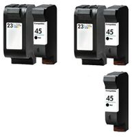 compatible multipack hp deskjet 720c printer ink cartridges 5 pack -51645a