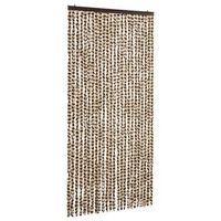 cortina mosquitera beige y marron chenilla 100x220 cm vidaxl