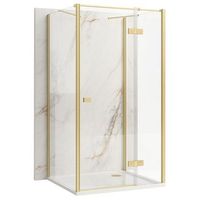 cabina de ducha de pared rea atlas brush gold 90x100 left