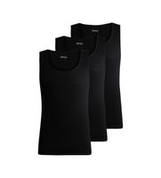boss para hombre 50542132 pack 3 camisetas logo bordado negro m homewear algodon sin mangas  tirantes