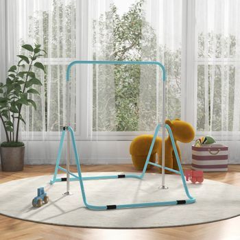 Barra De Gimnasia Artística Plegable Azul Celeste Homcom