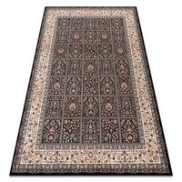 alfombra de lana nain flores marco 118151011 azul oscuro  beige 160x230 cm