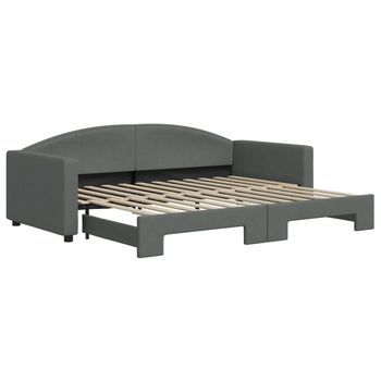 Cama Para Adulto | Cama Individual | Sofá Cama Nido Tela Gris Oscuro 90x200 Cm