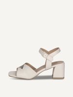 caprice heeled sandal yellow made of leather with trapeze heel size 36
