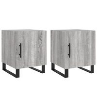 juego de 2 mesitas de noche - mesillas madera ingenieria gris sonoma 40x40x50 cm mc4533