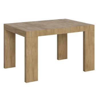 Mesa Rectangular Extensible Para 6 A 18 Personas L 130 A 390 Cm Madera Clara Ribo-soporte 2 Pies