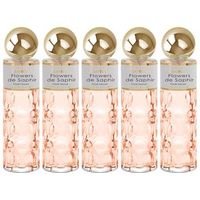 pack de 5 eau de parfum mujer saphir flowers 200 ml