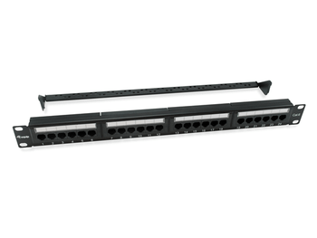 PATCH PANEL 24 PUERTOS UTP CATEGORIA 6 1U COLOR NEGRO