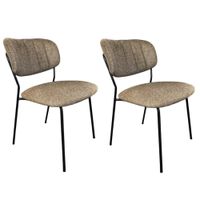 conjunto de 2 sillas de comedor de tela taupe