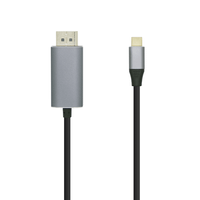 aisens cable displayport macho a usb tipo-c macho 18m aluminio negro