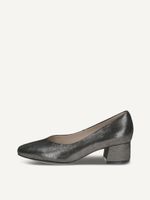 caprice pumps grey made of leather with trapeze heel size 38