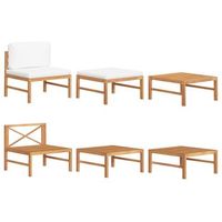 set de muebles de jardin 3 pzas madera de teca y cojines crema vidaxl