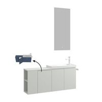conjunto de mueble con lavabo y espejo 2 piezas  - 40 x 22 x 45 cm - cachemira mate