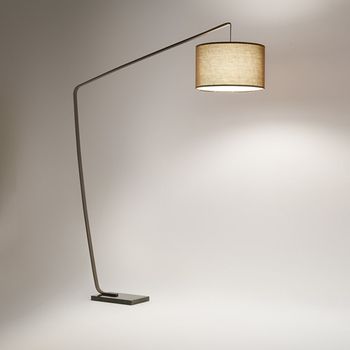Lámpara de pie arco marrón aluminio 215 cm e27 - perenz