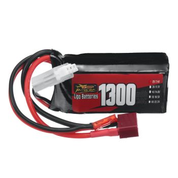 Batería LiPo ZOP Power 2S 7.4V 1300mAh 30C 9.62Wh con conector en T para el coche RC HBX 16889 JJRC Q130