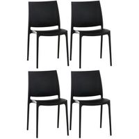 set de 4 sillas apilables maya plastico negro 50x44x81 cm clp