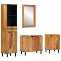 juego de muebles de bano 4 uds natural 38 x 33 x 160 cm vidaxl